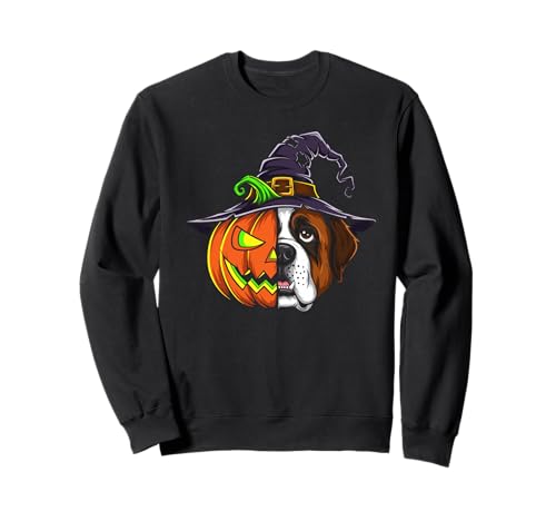 Bernhardiner Kürbis Jack O Laterne Halloween Herren Damen Sweatshirt von Saint Bernard Dog Lovers Halloween Pumpkin Outfits