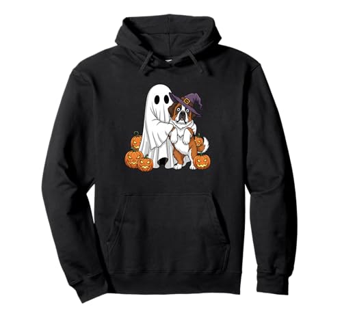 Lustiger Geist Bernhardiner Kürbis Halloween Kinder Herren Damen Pullover Hoodie von Saint Bernard Lovers Halloween Outfit for Boy Girl