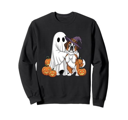 Lustiger Geist Bernhardiner Kürbis Halloween Kinder Herren Damen Sweatshirt von Saint Bernard Lovers Halloween Outfit for Boy Girl