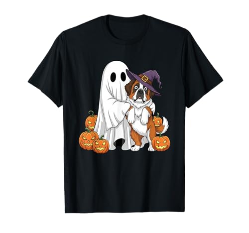 Lustiger Geist Bernhardiner Kürbis Halloween Kinder Herren Damen T-Shirt von Saint Bernard Lovers Halloween Outfit for Boy Girl
