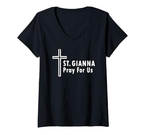 Damen St. Gianna, bete für Uns, Patronat der katholischen Heiligen T-Shirt mit V-Ausschnitt Damen St. Gianna, bete für Uns, Patronat der katholischen Heiligen T-Shirt mit V-Ausschnitt von Saint Gianna Devotional Saint Patronage Prayer