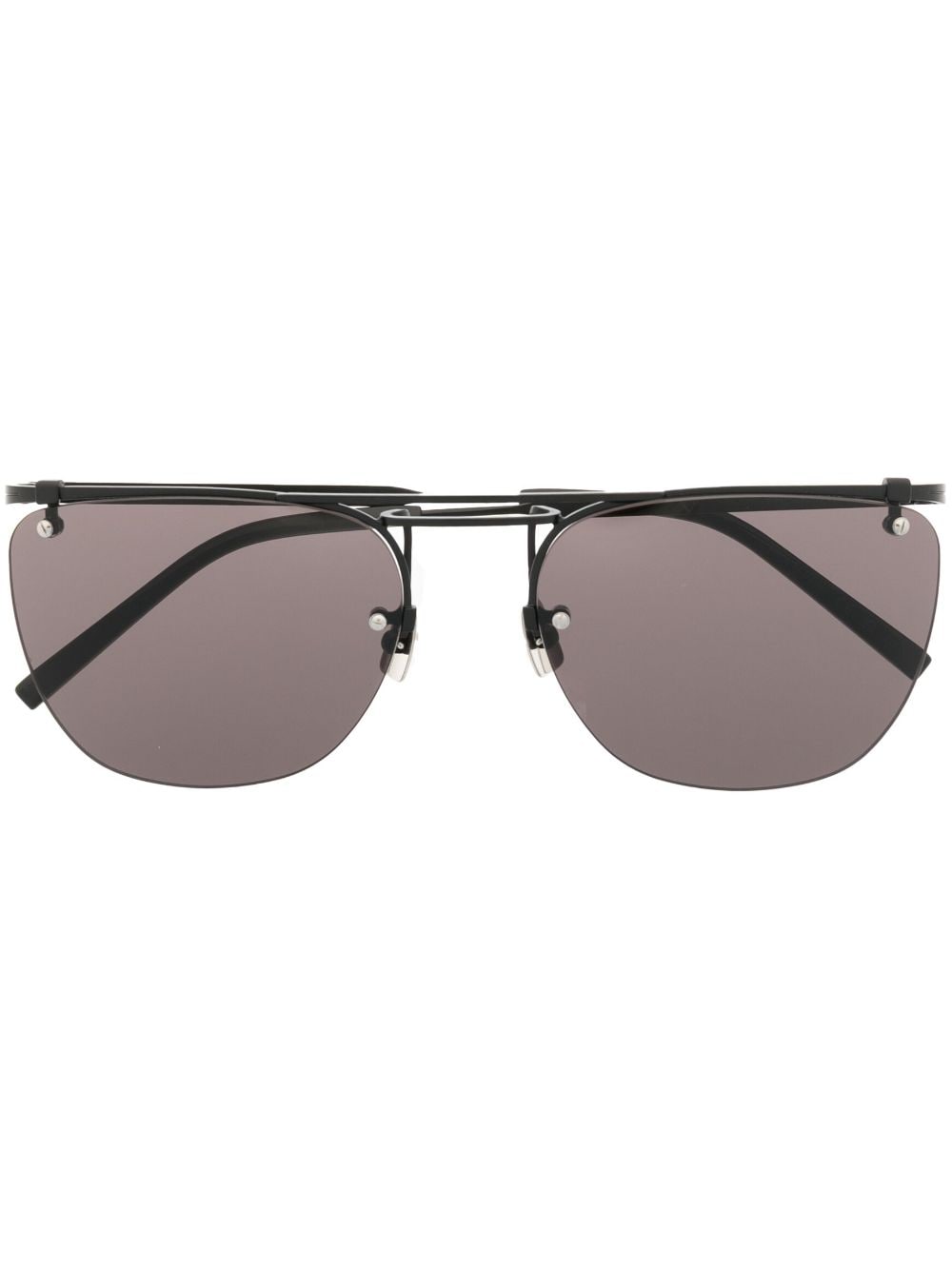 Saint Laurent Eyewear Eckige Sonnenbrille mit Logo - Schwarz von Saint Laurent Eyewear