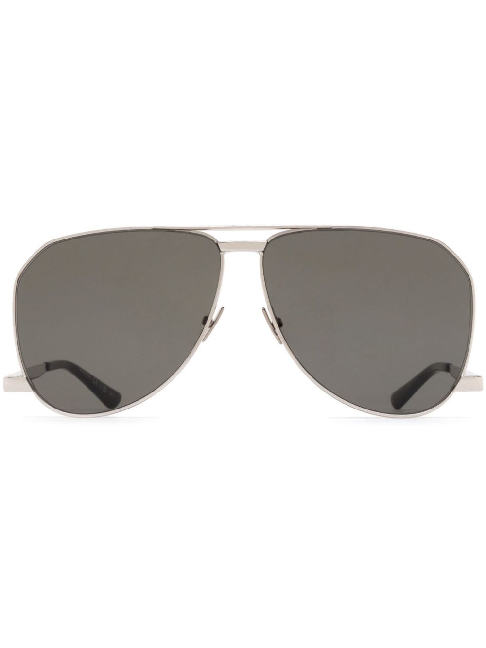 Saint Laurent Eyewear Pilotenbrille mit Logo-Gravur - Silber von Saint Laurent Eyewear