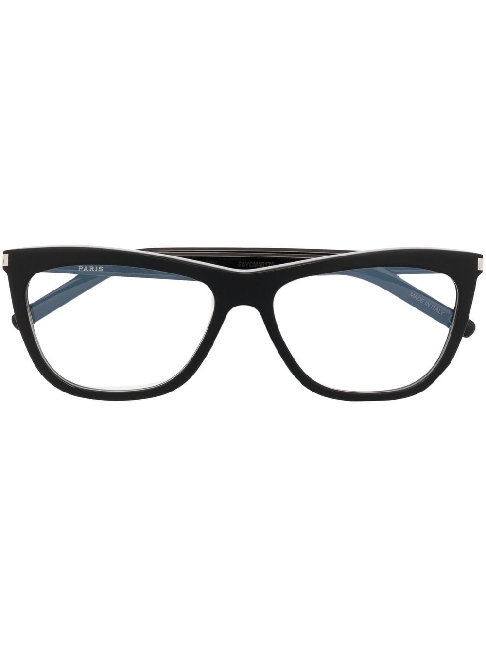 Saint Laurent Eyewear Eckige Brille mit Logo - Schwarz von Saint Laurent Eyewear