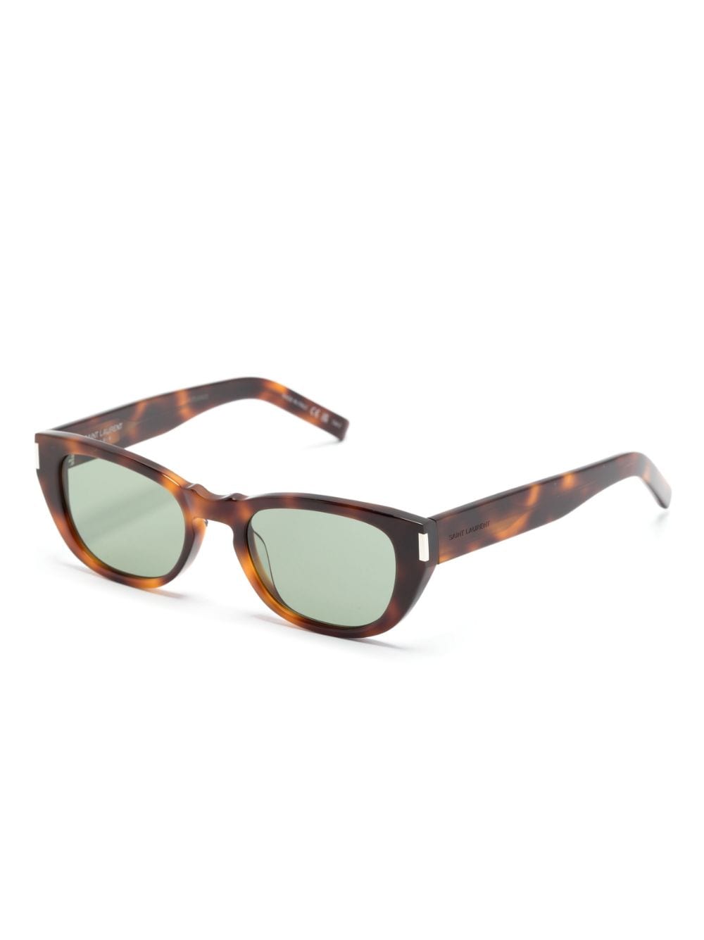 Saint Laurent Eyewear Eckige Sonnenbrille in Schildpattoptik - Braun von Saint Laurent Eyewear