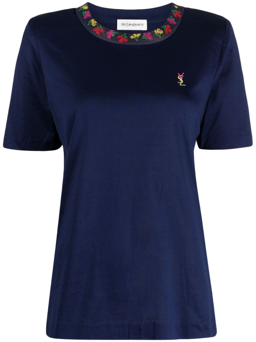Saint Laurent Pre-Owned 1990-2000 T-Shirt mit Schulterpolstern - Blau von Saint Laurent Pre-Owned