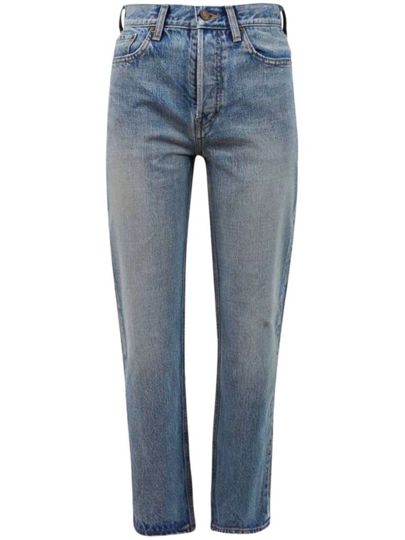 Saint Laurent Ausgeblichene Cropped-Jeans - Blau von Saint Laurent