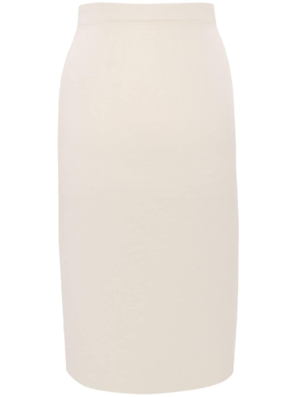 Saint Laurent Bleistiftrock mit elastischem Bund - Weiß von Saint Laurent