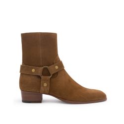 Saint Laurent Braune Kalbsleder-stiefeletten von Saint Laurent