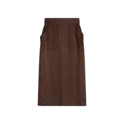 Saint Laurent Brauner Seiden-midirock Für Damen von Saint Laurent