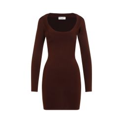 Saint Laurent Braunes Viskose-minikleid von Saint Laurent
