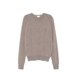 Saint Laurent Cassandre Brauner Cashmere-pullover von Saint Laurent