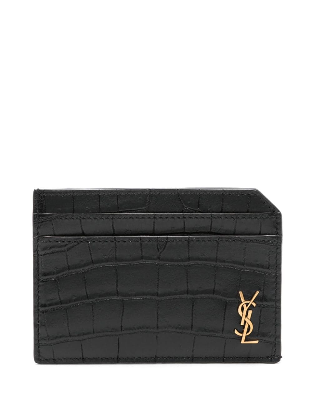 Saint Laurent Cassandre Kartenetui mit Kroko-Effekt - Schwarz von Saint Laurent