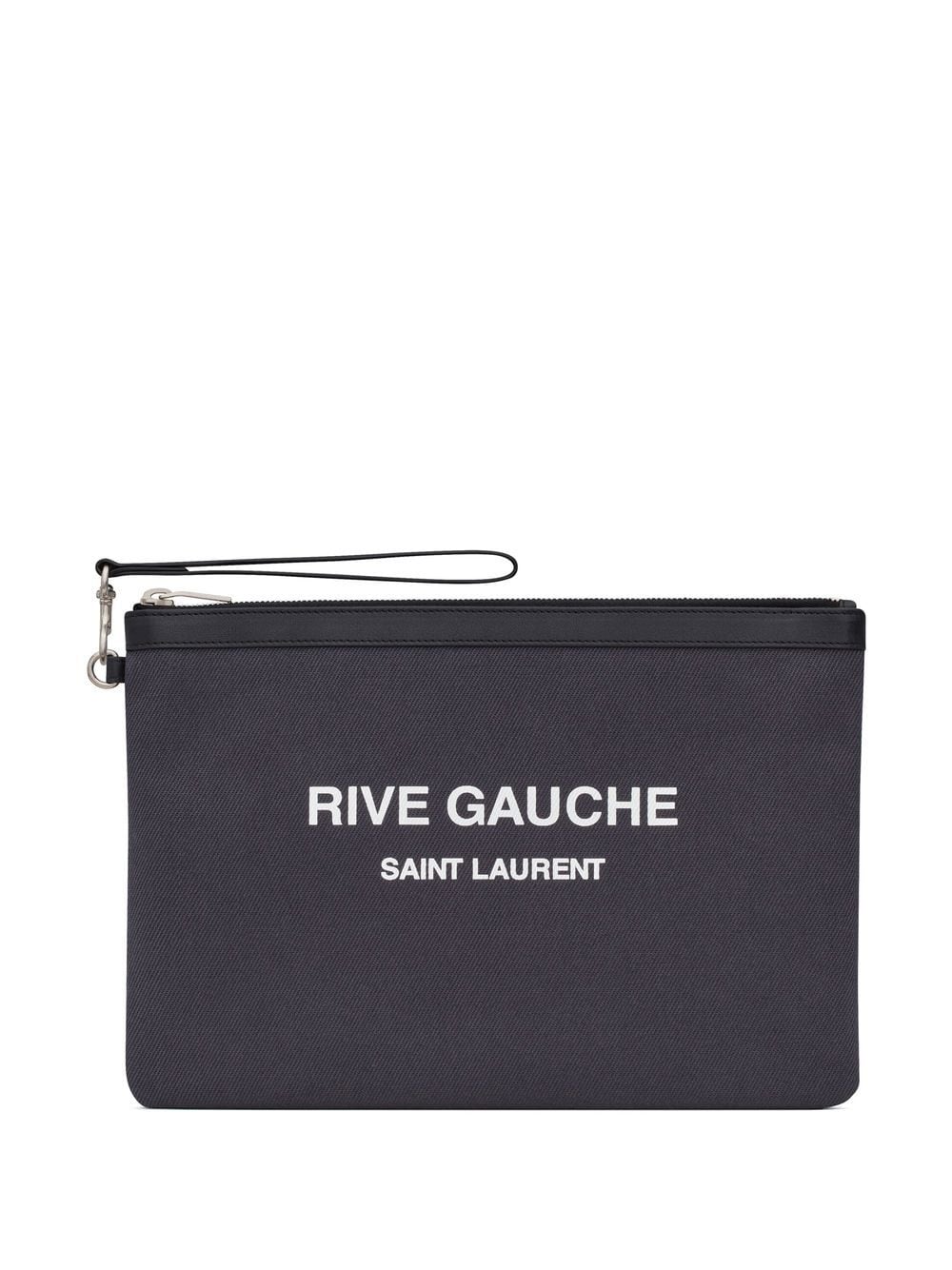 Saint Laurent Clutch mit Logo-Print - Grau von Saint Laurent