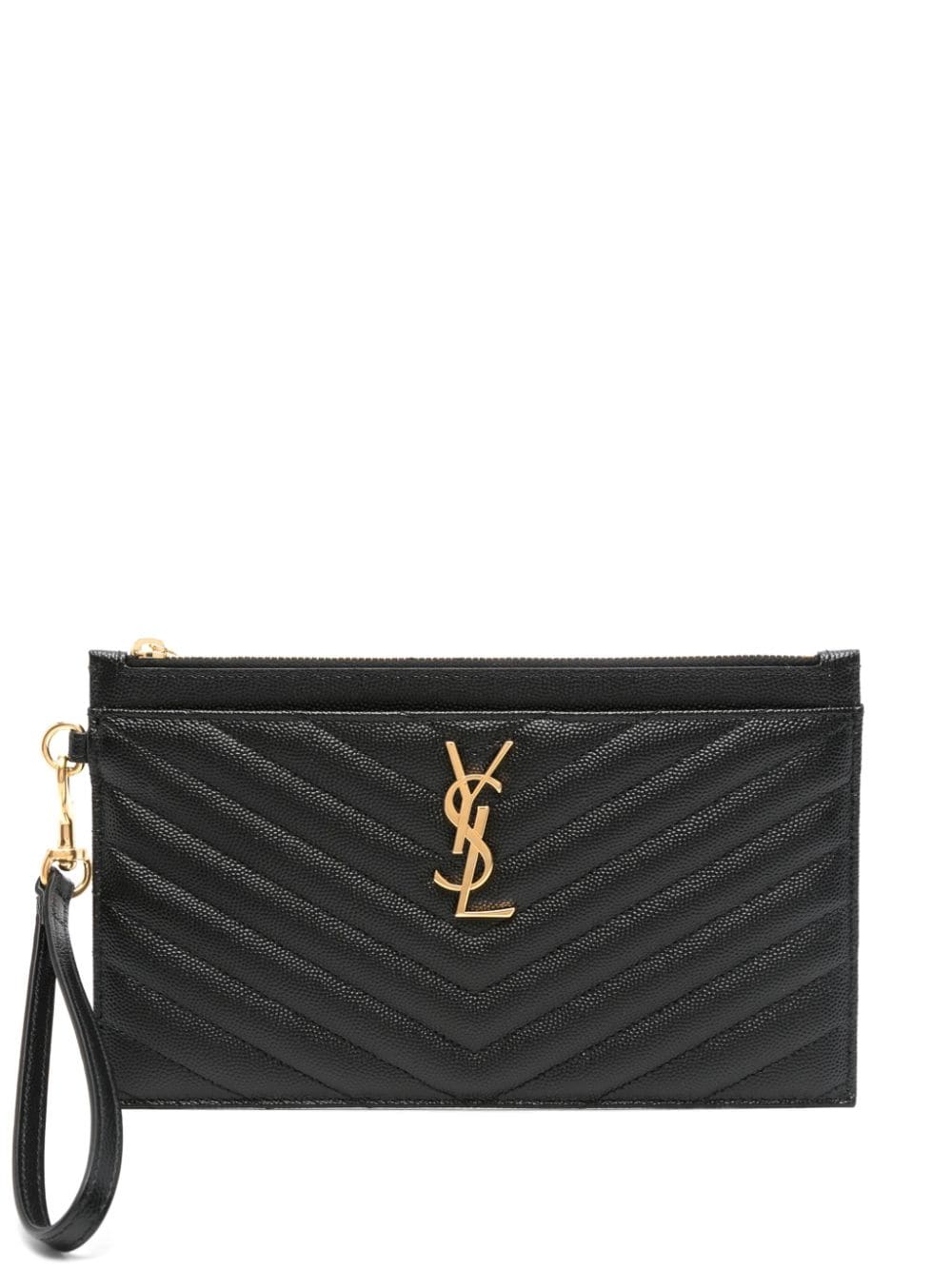 Saint Laurent Gesteppte Clutch mit Monogramm - Schwarz von Saint Laurent