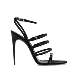 Saint Laurent Jerry Seidensandalen In Schwarz von Saint Laurent