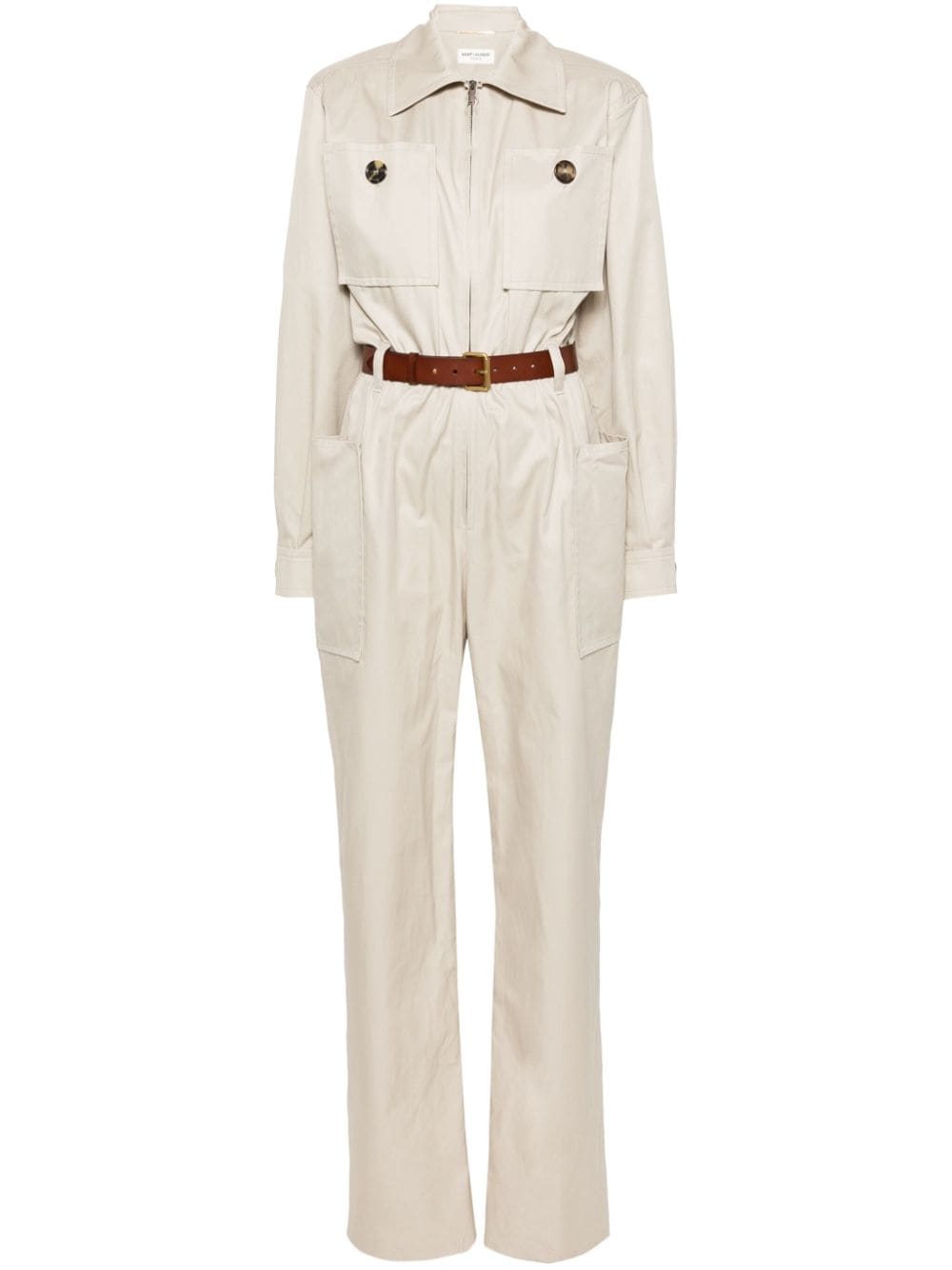 Saint Laurent Jumpsuit mit Gürtel - Nude von Saint Laurent