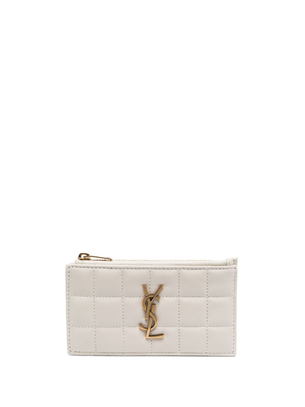 Saint Laurent Kartenetui mit Logo-Schild - Nude von Saint Laurent