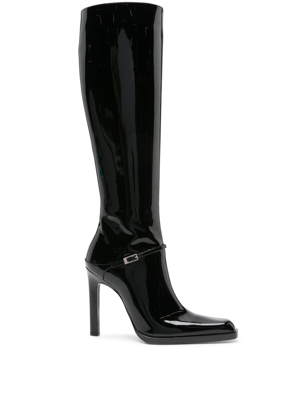 Saint Laurent Kniehohe Lacklederstiefel - Schwarz von Saint Laurent