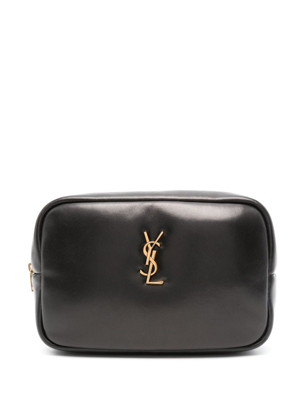 Saint Laurent Kosmetiktasche mit Monogramm-Schild - Schwarz von Saint Laurent