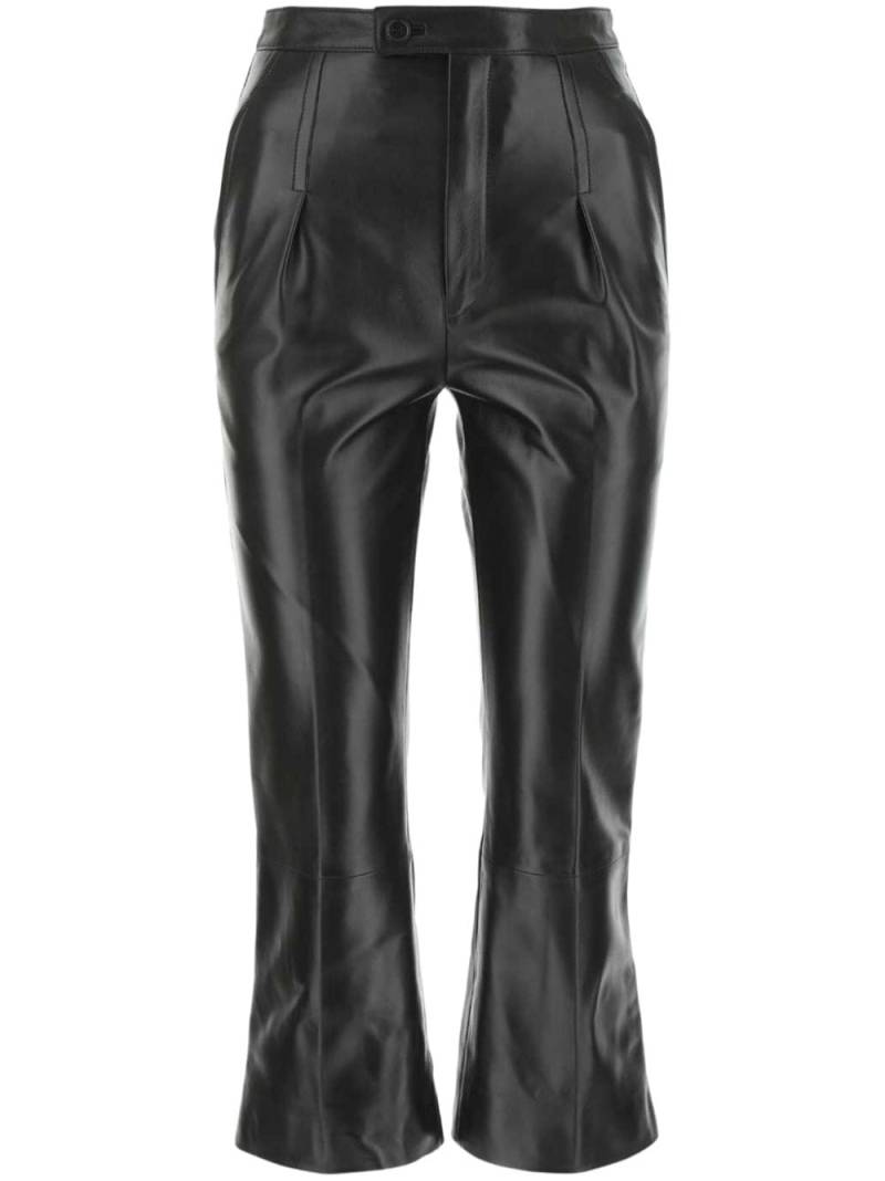 Saint Laurent Lederhose mit Bundfalten - Schwarz von Saint Laurent