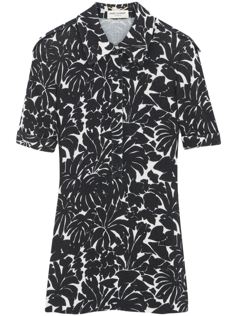 Saint Laurent Minikleid mit Print - Schwarz von Saint Laurent