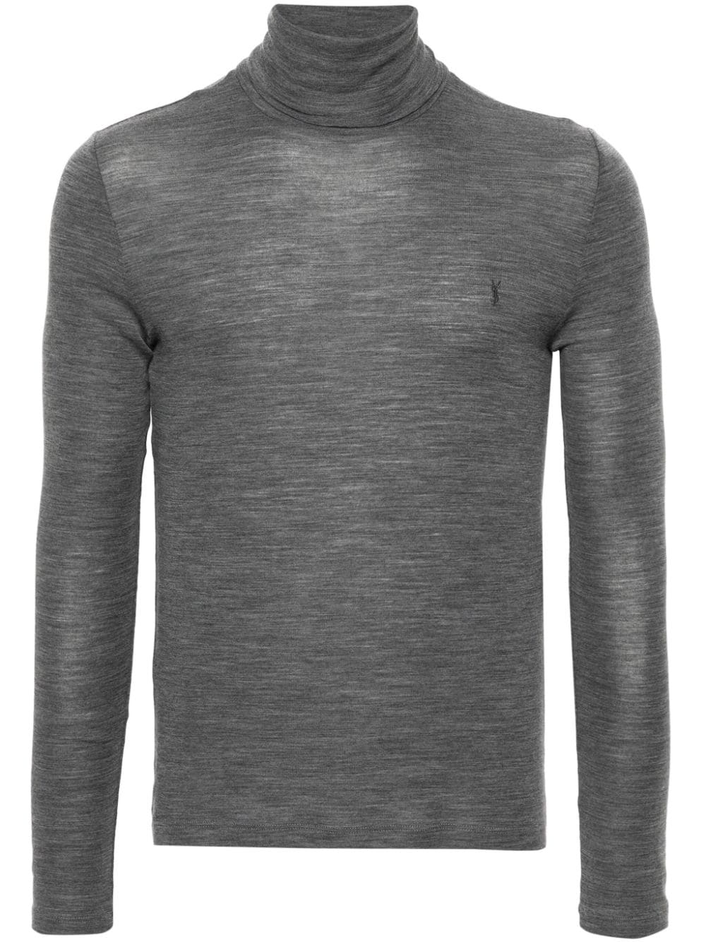 Saint Laurent Rollkragenpullover mit Logo-Stickerei - Grau von Saint Laurent