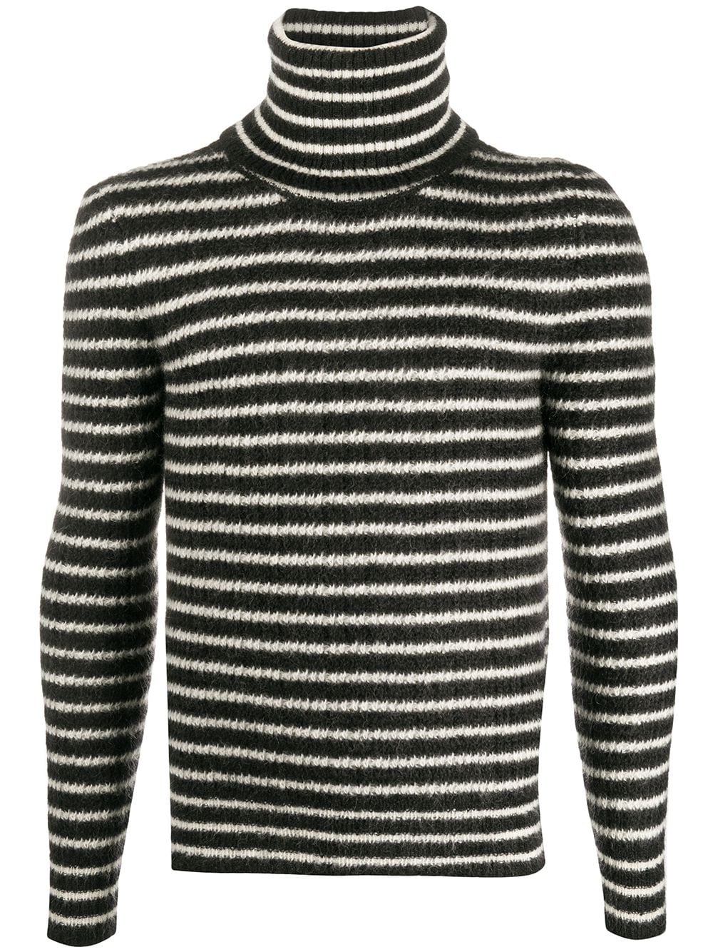 Saint Laurent Rollkragenpullover mit Querstreifen - Schwarz von Saint Laurent