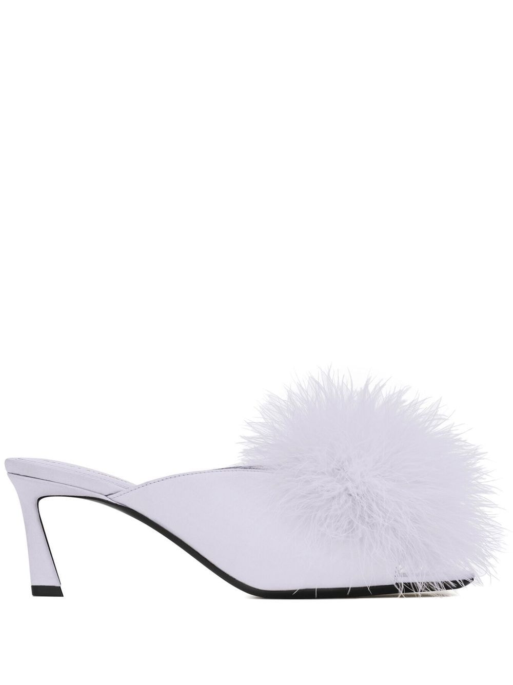 Saint Laurent Sandalen mit Faux Fur 60mm - Grau von Saint Laurent