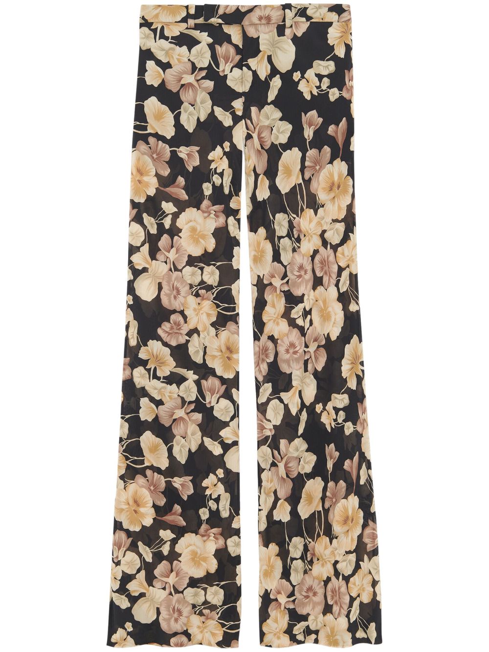 Saint Laurent Schlaghose mit Blumenmuster - Schwarz von Saint Laurent