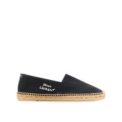 Saint Laurent Schwarze Canvas-logo Espadrilles von Saint Laurent