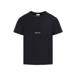 Saint Laurent Schwarzes Baumwoll-logo-t-shirt von Saint Laurent