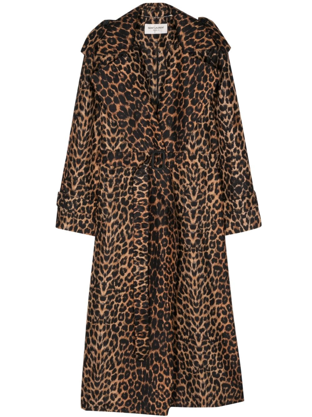 Saint Laurent Seiden-Trenchcoat mit Leoparden-Print - Braun von Saint Laurent