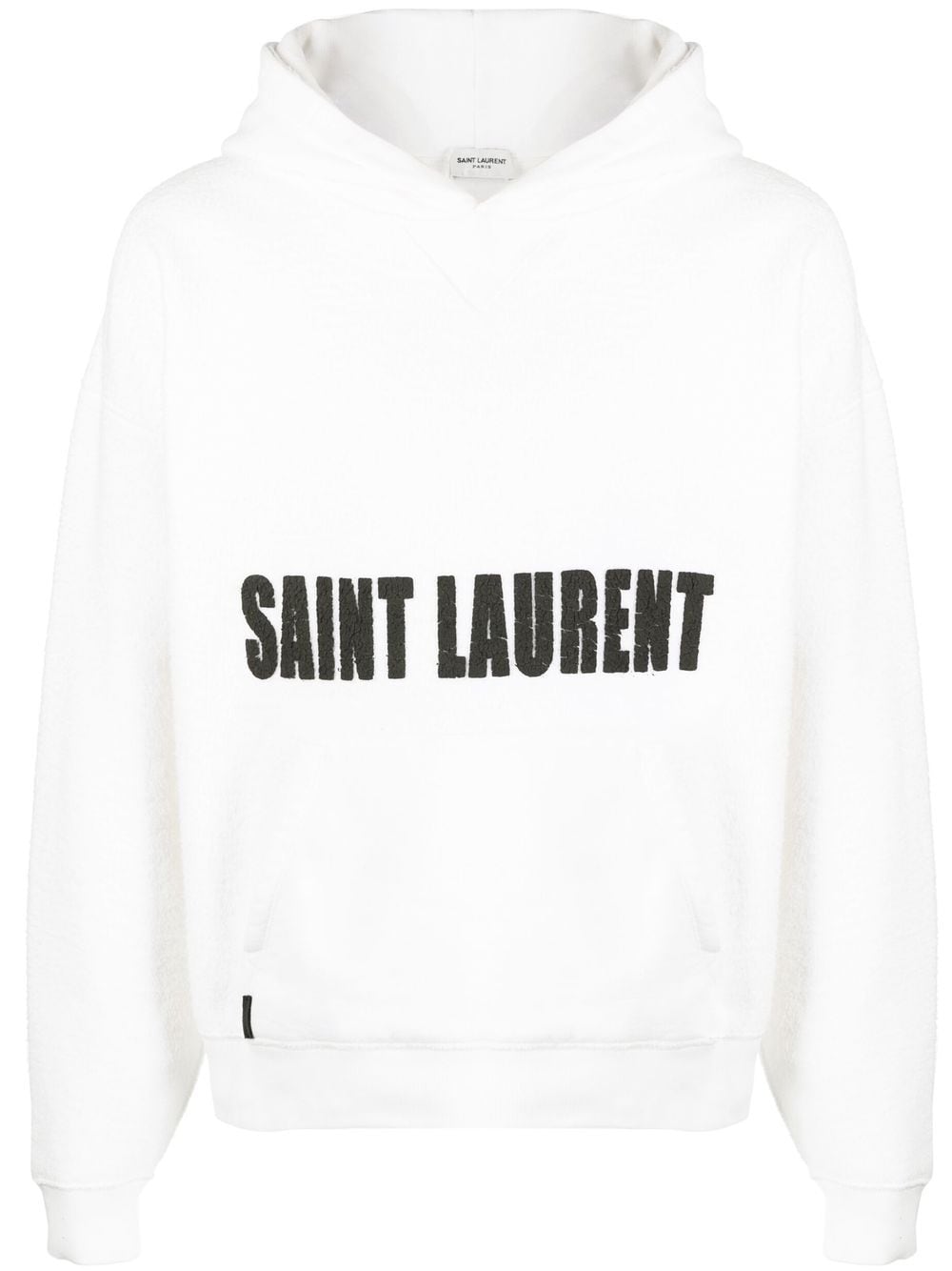 Saint Laurent Strukturierter Hoodie mit Logo - Weiß von Saint Laurent