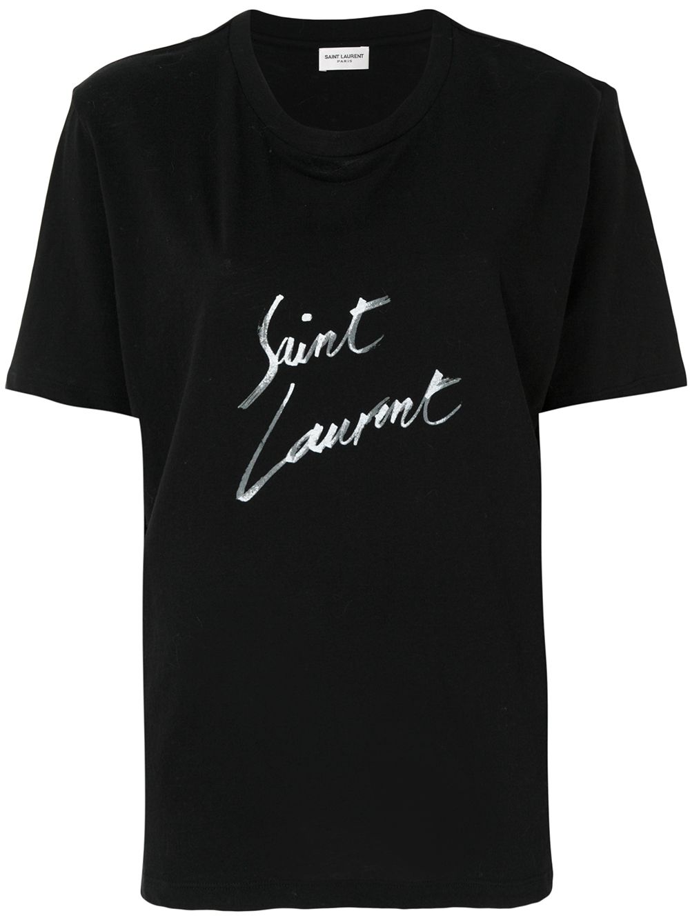 Saint Laurent T-Shirt mit Signatur-Logo - Schwarz von Saint Laurent