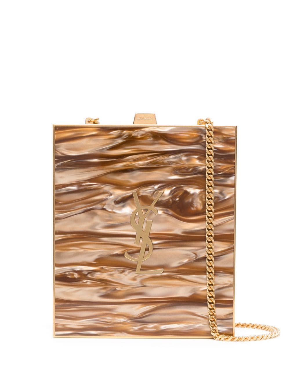 Saint Laurent Clutch mit YSL-Schild - Nude von Saint Laurent