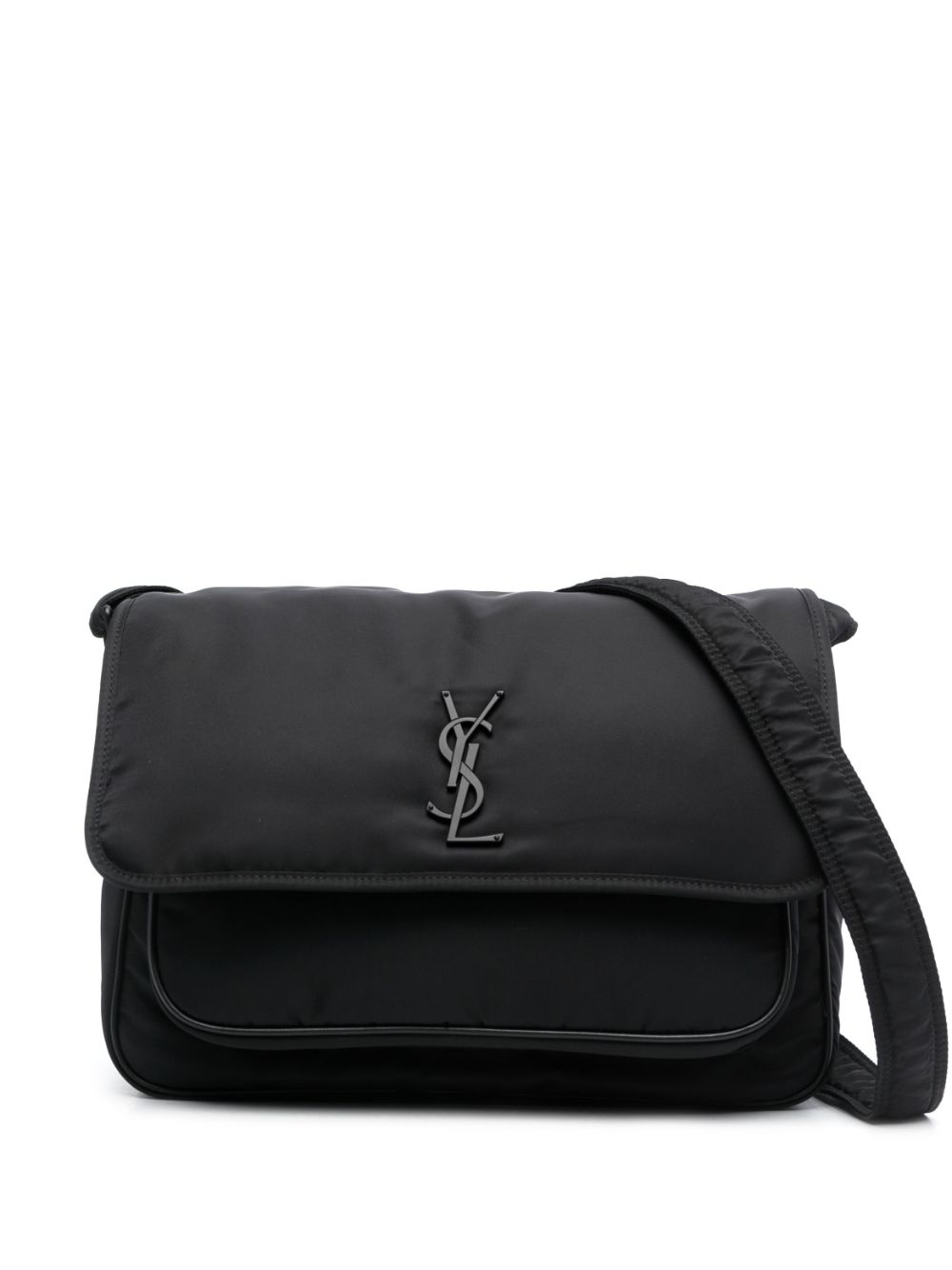 Saint Laurent Niki Kuriertasche mit YSL-Schild - Schwarz von Saint Laurent