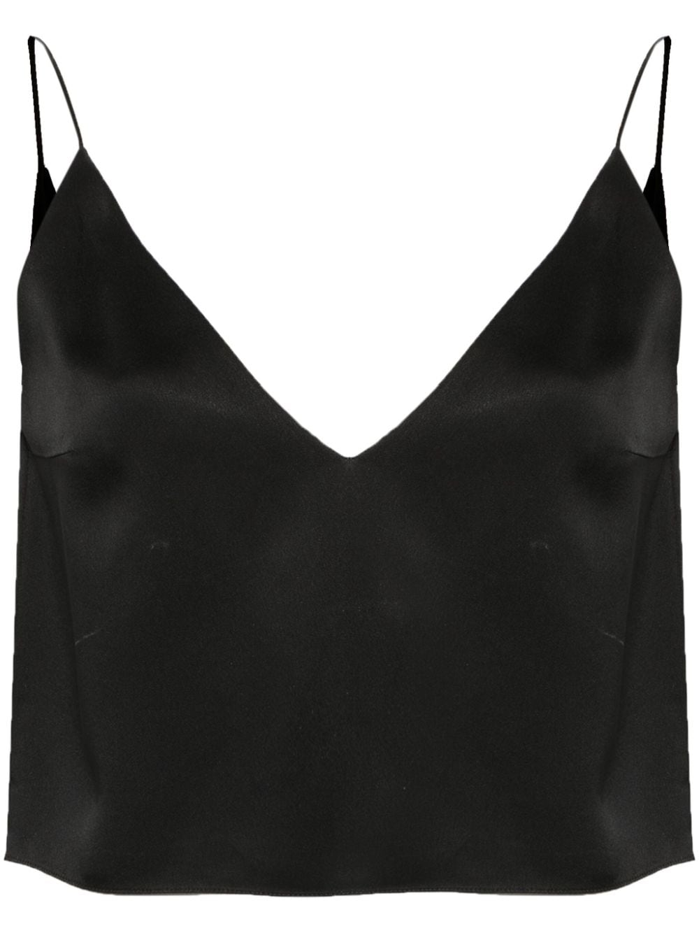 Saint Laurent cropped V-neck top - Schwarz von Saint Laurent