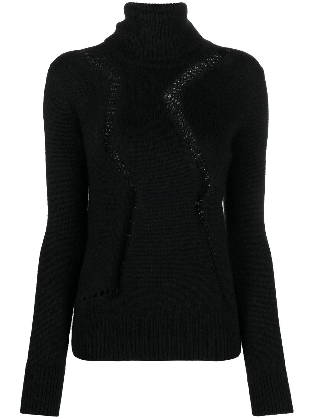 Saint Laurent Rollkragenpullover mit Cut-Out - Schwarz von Saint Laurent