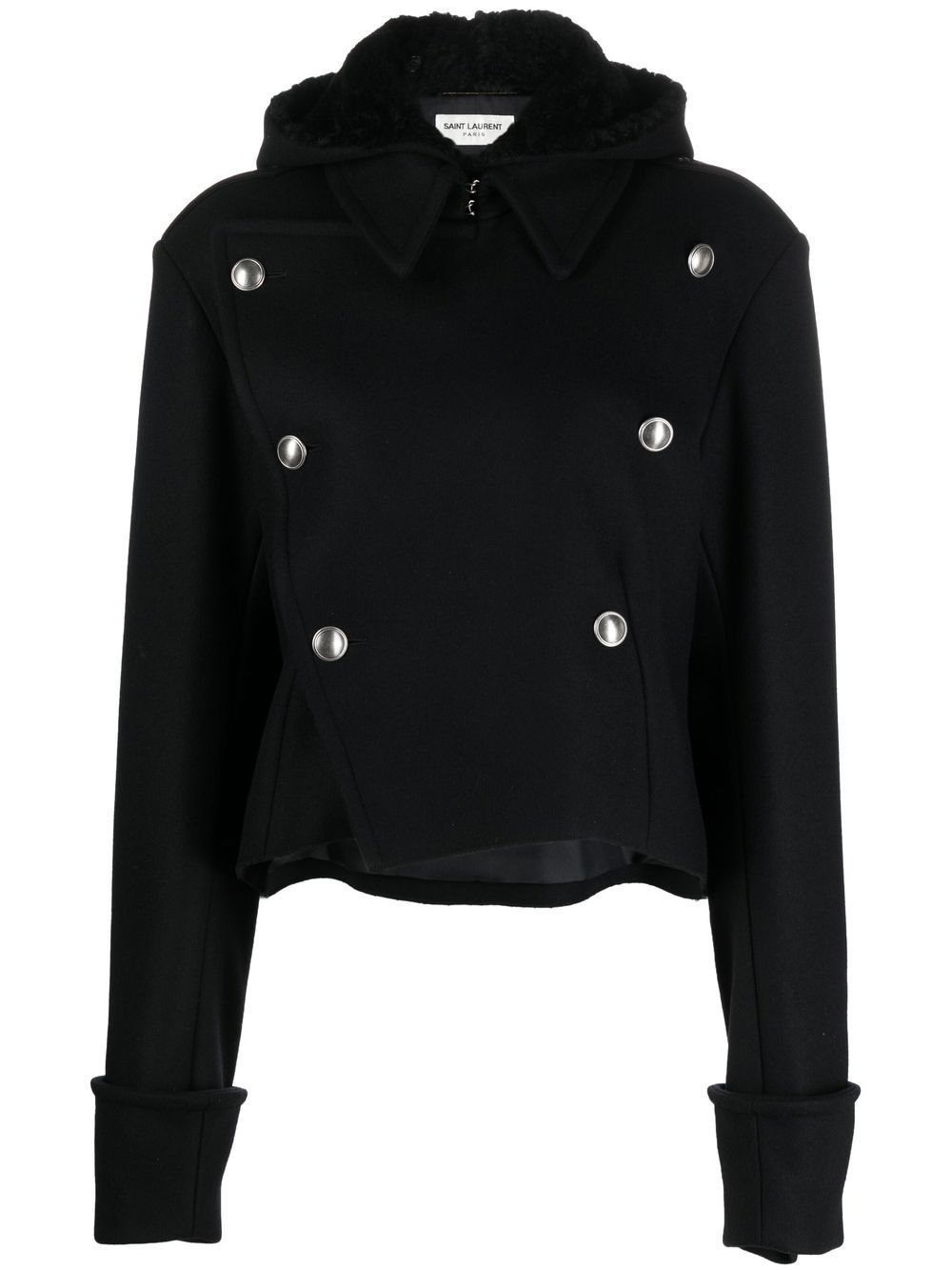 Saint Laurent Military-Jacke mit abnehmbarer Kapuze - Schwarz von Saint Laurent