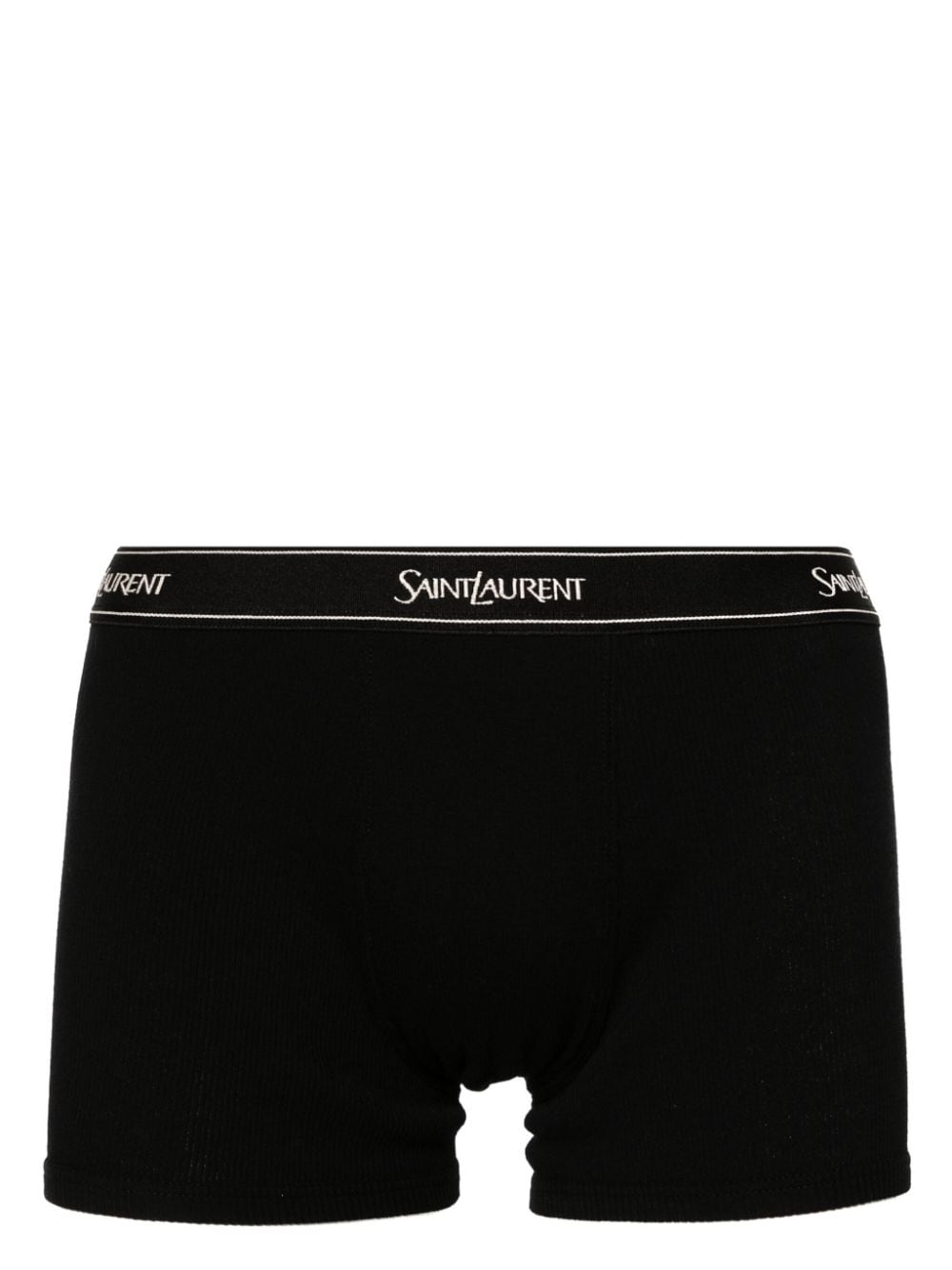 Saint Laurent Fein gerippte Boxershorts mit Logo - Schwarz von Saint Laurent