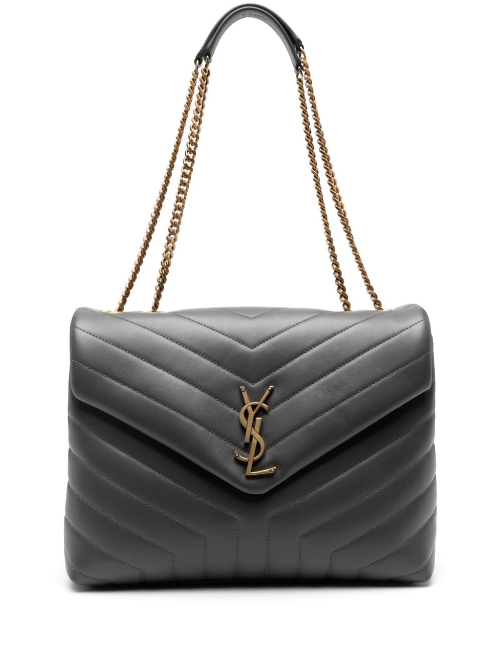 Saint Laurent Mittelgroße Loulou Schultertasche mit Steppung - Grau von Saint Laurent