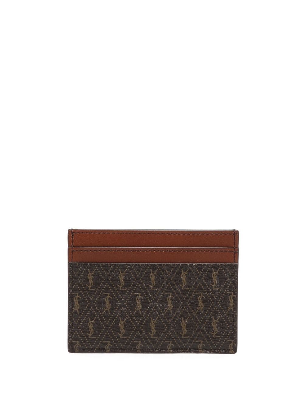 Saint Laurent Kartenetui mit Monogramm-Print - Braun von Saint Laurent