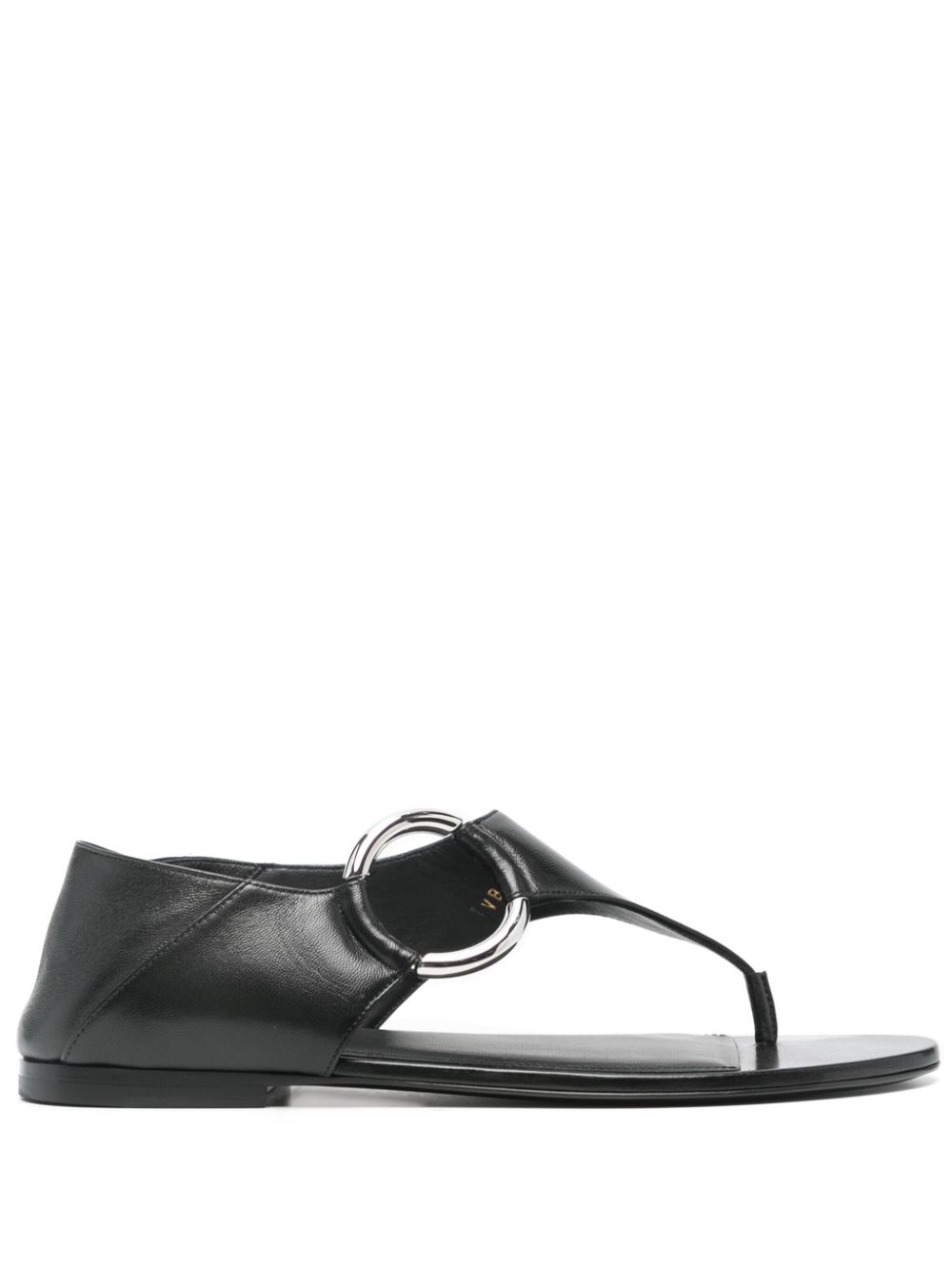 Saint Laurent ring leather flat sandals - Schwarz von Saint Laurent