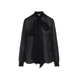 Schwarze Seidenbluse Für Damen Von Saint Laurent von Saint Laurent