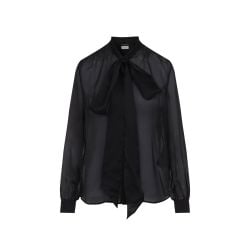 Schwarze Seidenbluse Für Damen Von Saint Laurent von Saint Laurent