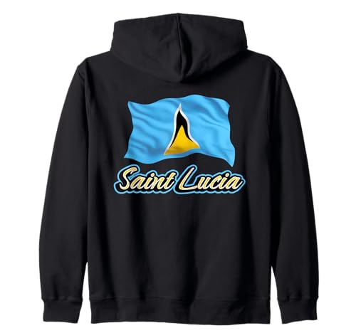 St. Lucian Flagge Patriotische Männer Frauen Kinder Karibik Kapuzenjacke von Saint Lucia Heritage Caribbean Apparel & Gifts