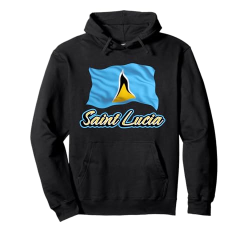St. Lucian Flagge Patriotische Männer Frauen Kinder Karibik Pullover Hoodie von Saint Lucia Heritage Caribbean Apparel & Gifts