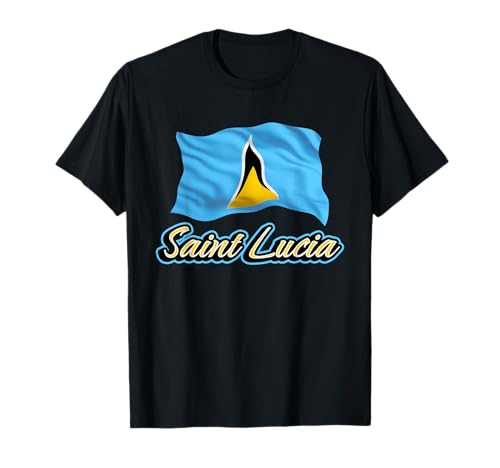 St. Lucian Flagge Patriotische Männer Frauen Kinder Karibik T-Shirt von Saint Lucia Heritage Caribbean Apparel & Gifts