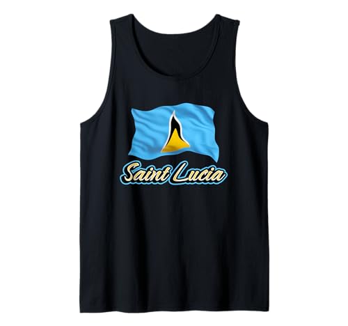St. Lucian Flagge Patriotische Männer Frauen Kinder Karibik Tank Top von Saint Lucia Heritage Caribbean Apparel & Gifts